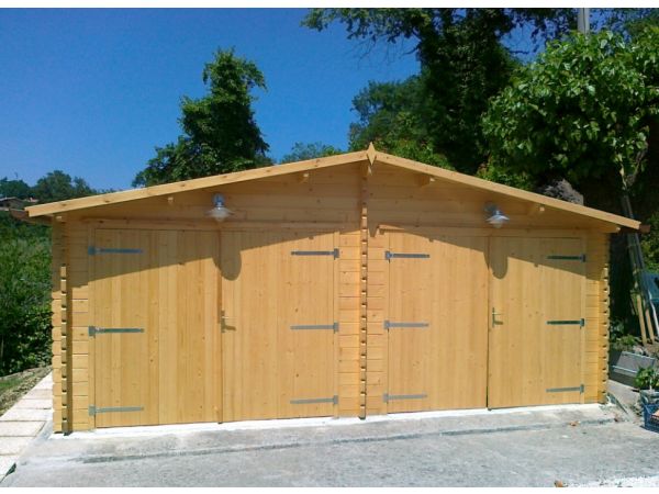 garage in legno doppia